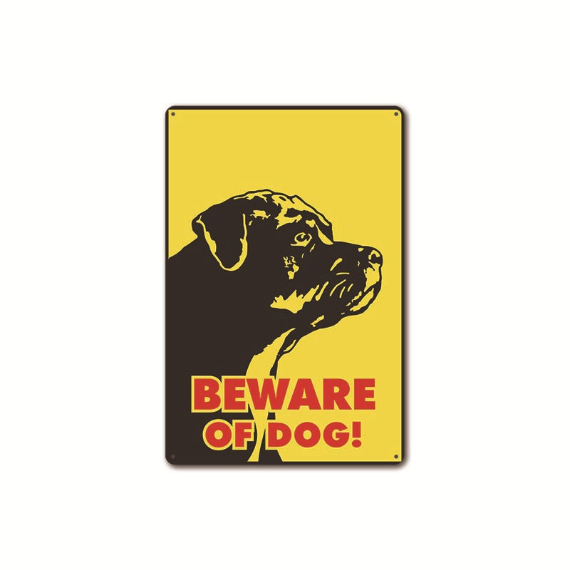 New Beware of Dogs Retro Flat Metal Painting Caution Dogs Yard Garden Sign Warning Sign