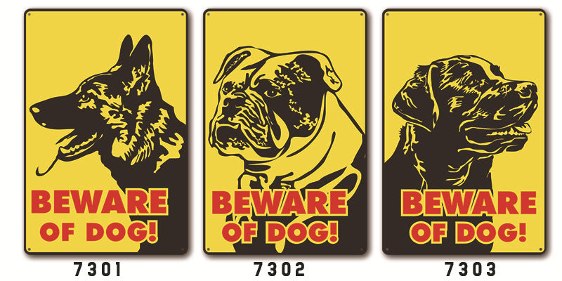 New Beware of Dogs Retro Flat Metal Painting Caution Dogs Yard Garden Sign Warning Sign