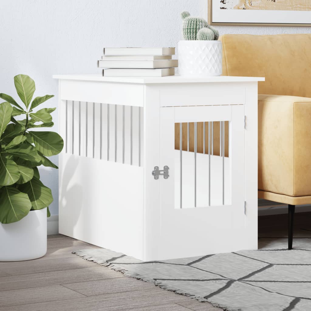 NNEVL Dog Crate Furniture White 55x80x68 cm Engineered Wood